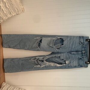 Men's Light Blue Distressed Jeans